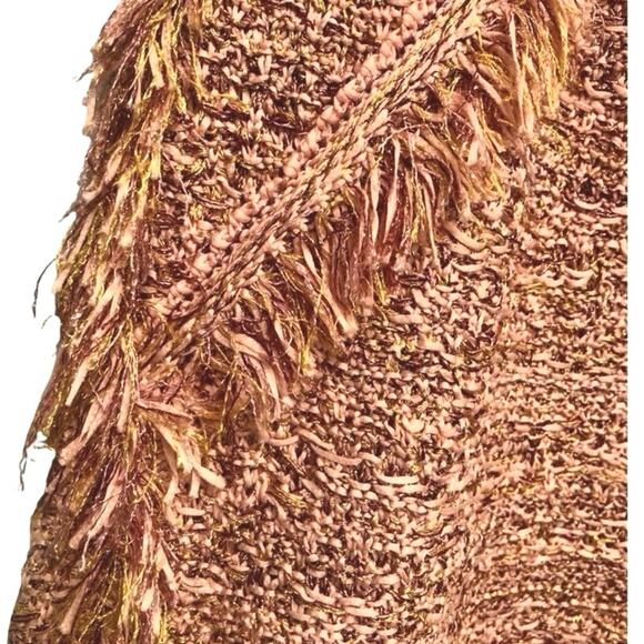 M by MISSONI Knit Tweed Fringe Shorts Metallic Pink Preppy ASO Cobra Kai - Sz 8 - Picture 5 of 9